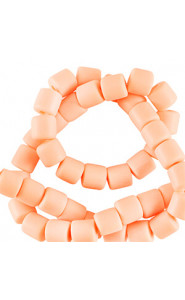 Polymer tube beads 6mm - Salmon orange